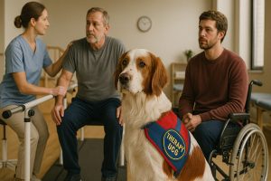 service dog breeds irish red and white setter therapy dog