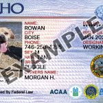 Idaho Dog Registration Card