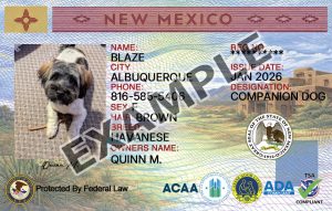 New Mexico Dog Registration Card