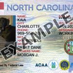North Carolina Dog Registration Card