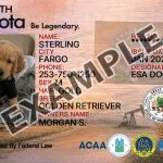North Dakota Dog Registration Card