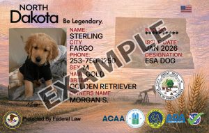 North Dakota Dog Registration Card