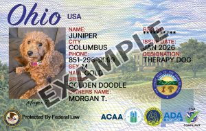 Ohio Dog Registration Card