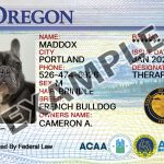 Oregon Dog Registration Card