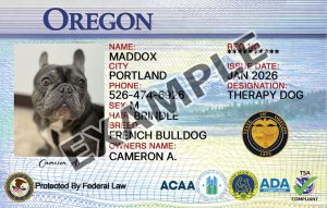 Oregon Dog Registration Card