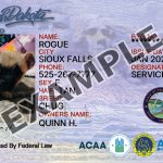 South Dakota Dog Registration Card