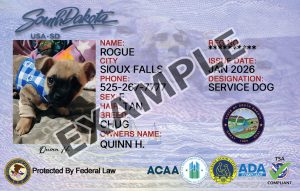 South Dakota Dog Registration Card