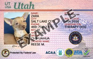 Utah Dog Registration Card