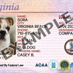 Virginia Dog Registration Card