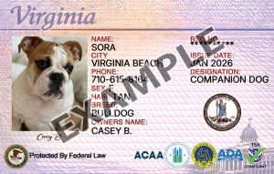Virginia Dog Registration Card