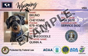 Wyoming Dog Registration Card
